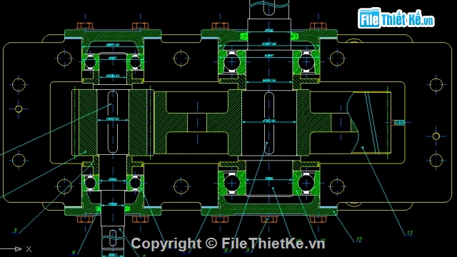 Bản vẽ,Bản vẽ autocad,Hộp Giảm tốc